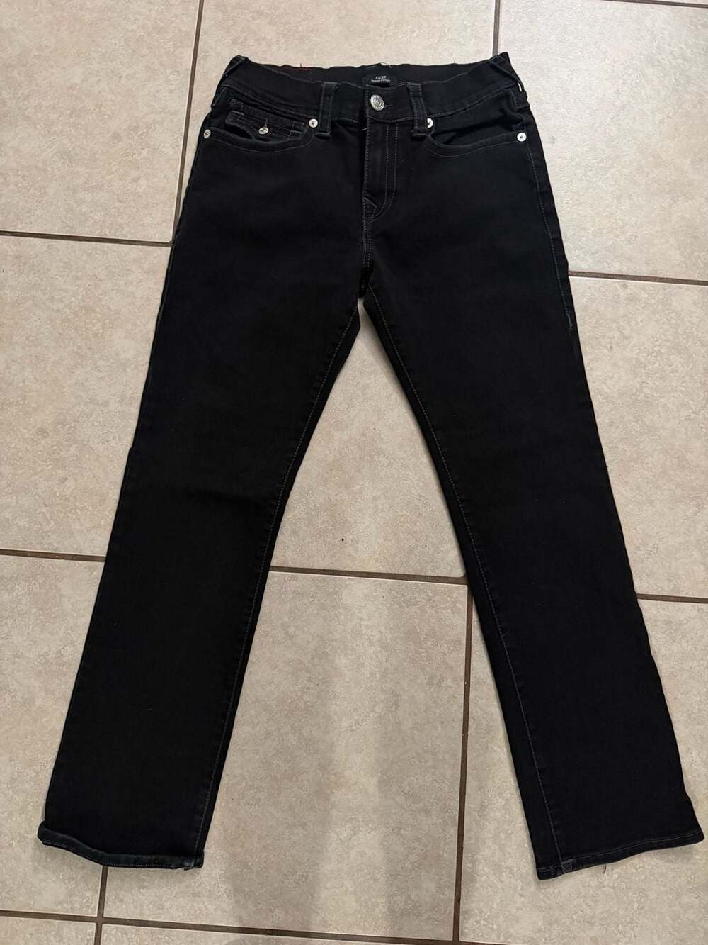 True Religion Ricky Relaxed Straight Size 32 Black Jeans